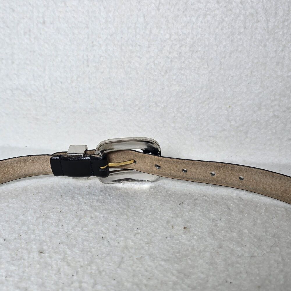 Vintage Millennium Black Leather Belt Large Two-tone Hardware 1998 - Picture 6 of 7